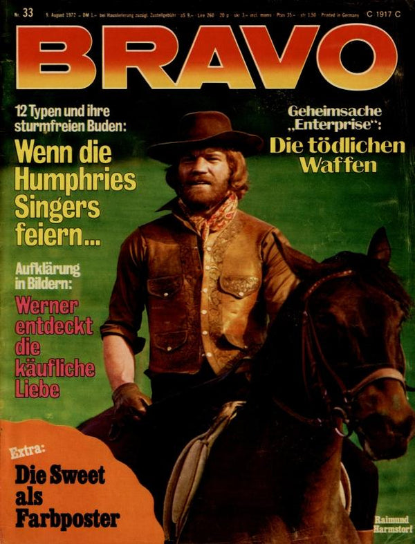 BRAVO Nr. 33 vom 09.08.1972 – Titelseite: Raimund Harmstorf