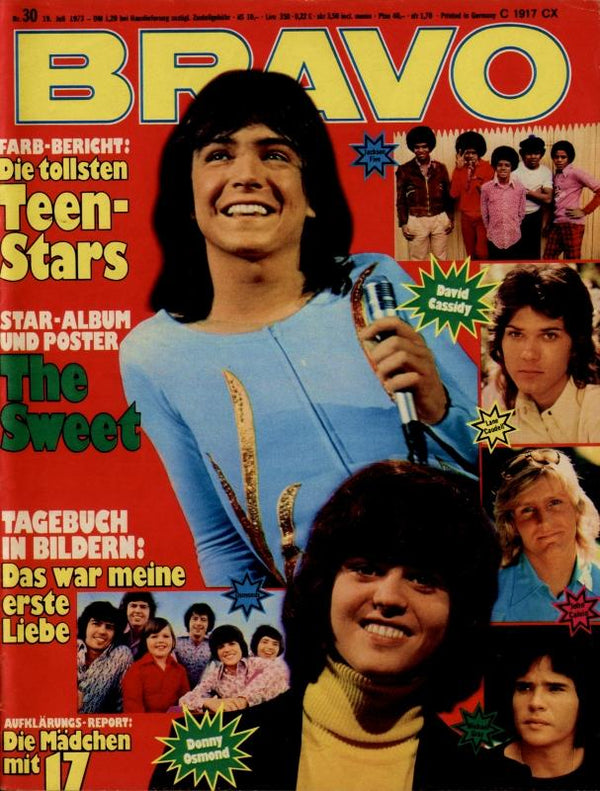 BRAVO Nr. 30 vom 19 juillet 1973 – Titelseite: David Cassidy, Donny Osmond