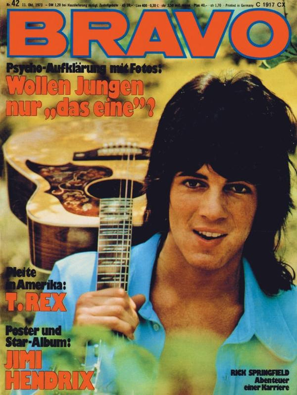 BRAVO Nr. 42 vom October 11, 1973 – Titelseite: Rick Springfield