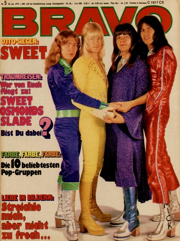BRAVO Nr. 5 vom January 24, 1974 – Titelseite: The Sweet