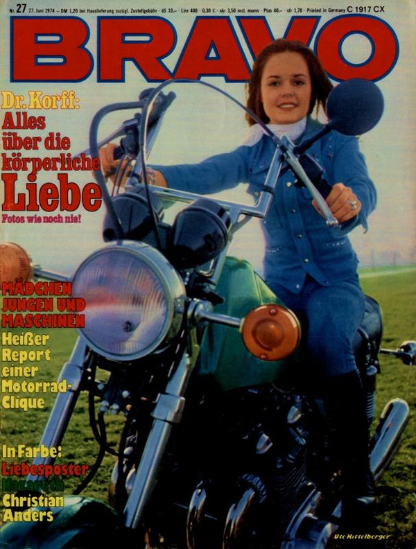 BRAVO Nr. 27 vom June 28, 1974 – Titelseite: Ute Kittelberger
