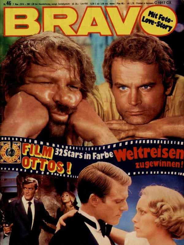 BRAVO Nr. 46 vom 7 novembre 1974 – Titelseite: Bud Spencer, Terence Hill