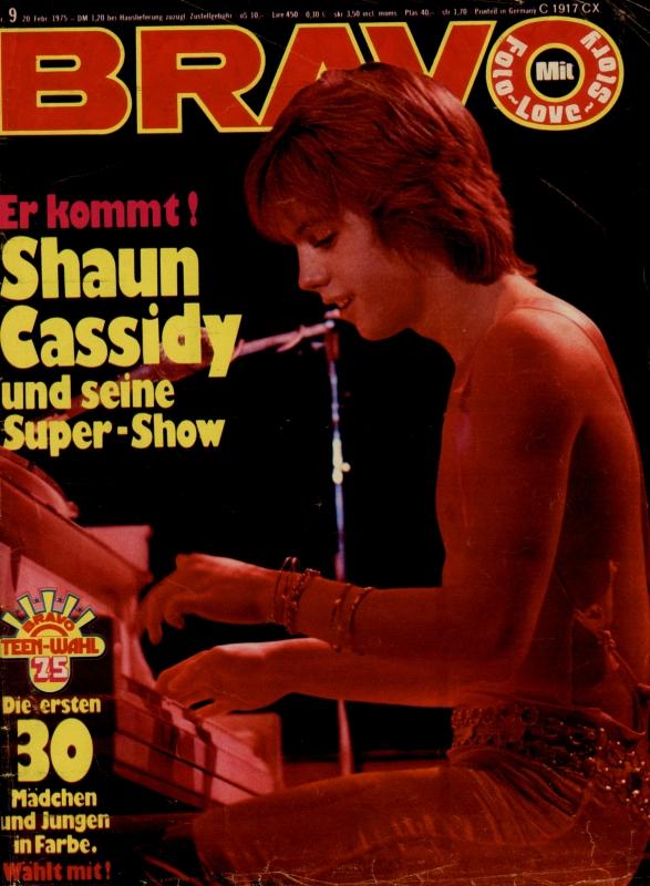 BRAVO Nr. 9 vom 20 février 1975 – Titelseite: Shaun Cassidy