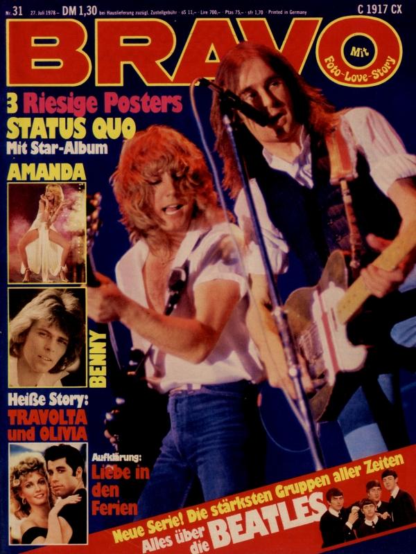 BRAVO Nr. 31 vom July 27, 1978 – Titelseite: status quo
