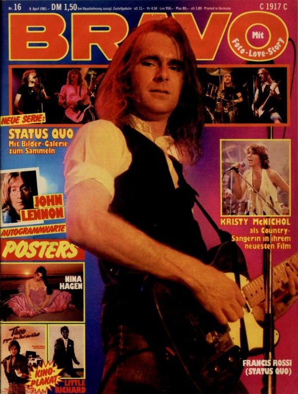 BRAVO Nr. 16 vom 9 avril 1981 – Titelseite: Francis Rossi
