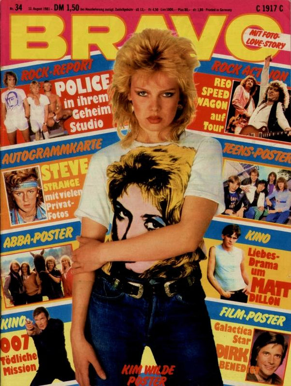 BRAVO Nr. 34 vom 13 août 1981 – Titelseite: Kim Wilde