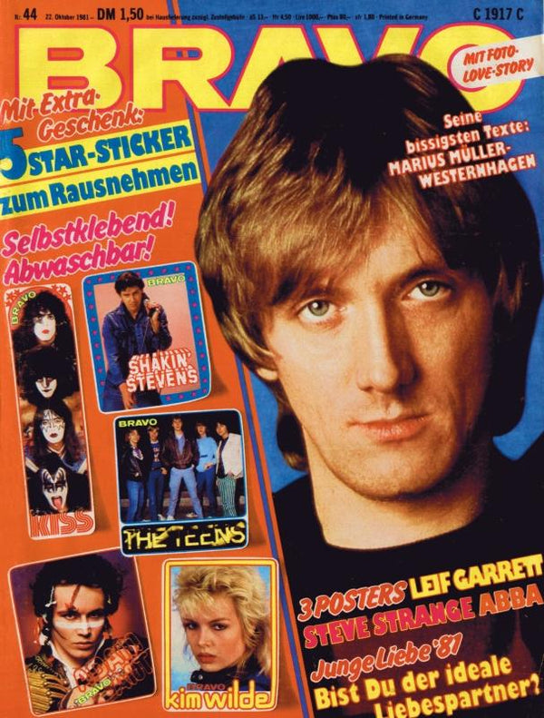BRAVO Nr. 44 vom 22.10.1981 – Titelseite: Marius Müller-Westernhagen