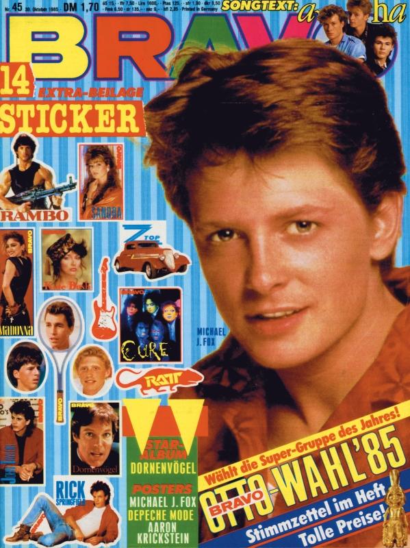 BRAVO Nr. 45 vom 30 octobre 1985 – Titelseite: Michael J. Fox