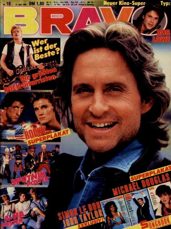BRAVO Nr. 16 vom 10.04.1986 – Titelseite: Michael Douglas