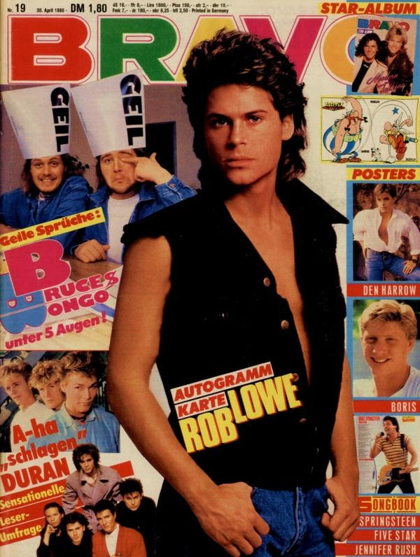 BRAVO Nr. 19 vom April 30, 1986 – Titelseite: Rob Lowe