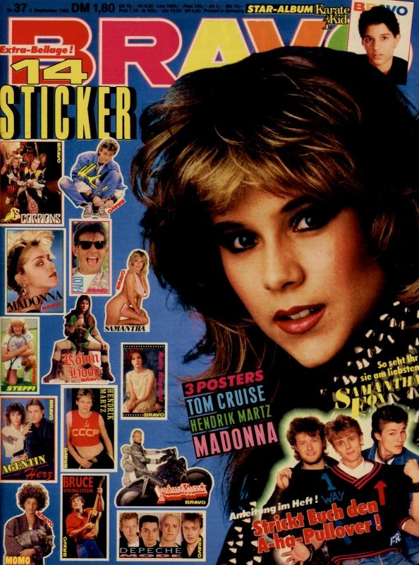 BRAVO Nr. 37 vom 04.09.1986 – Titelseite: Samantha Fox