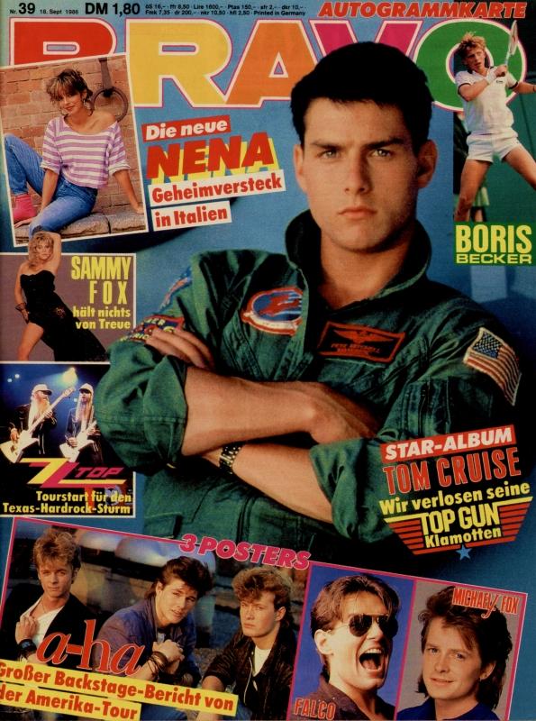BRAVO Nr. 39 vom 18.09.1986 – Titelseite: Tom Cruise