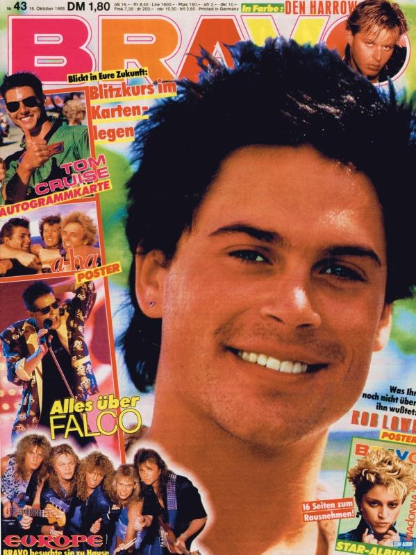 BRAVO Nr. 43 vom October 16, 1986 – Titelseite: Rob Lowe