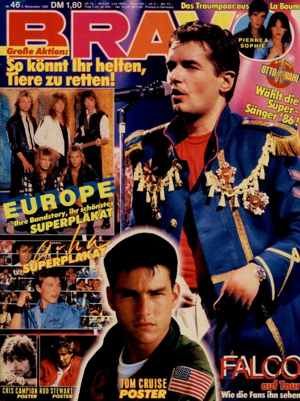 BRAVO Nr. 46 vom 06.11.1986 – Titelseite: Falco