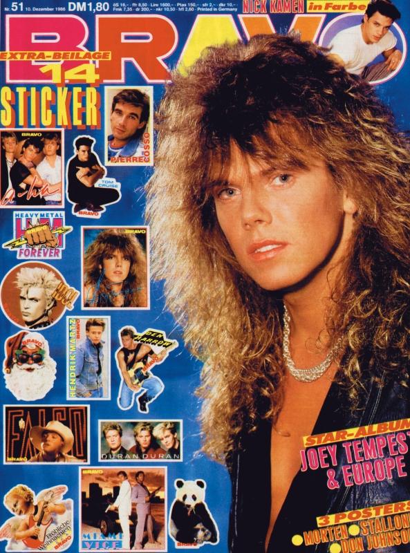BRAVO Nr. 51 vom December 10, 1986 – Titelseite: Joey Tempest