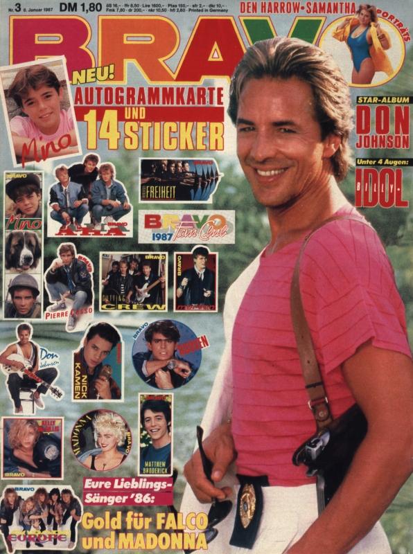 BRAVO Nr. 3 vom 8 janvier 1987 – Titelseite: Don Johnson