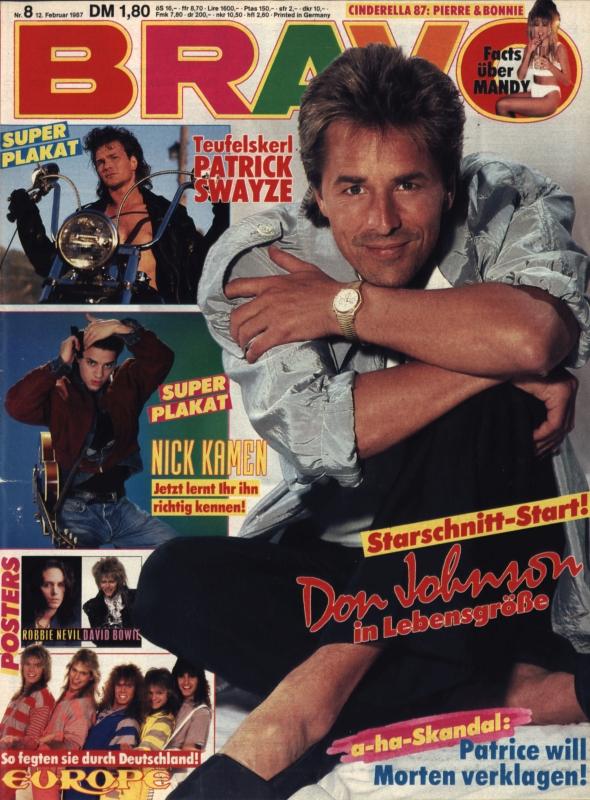 BRAVO Nr. 8 vom 12 février 1987 – Titelseite: Don Johnson