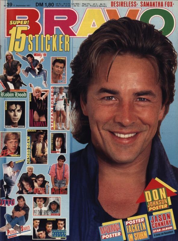 BRAVO Nr. 39 vom 17 septembre 1987 – Titelseite: Don Johnson
