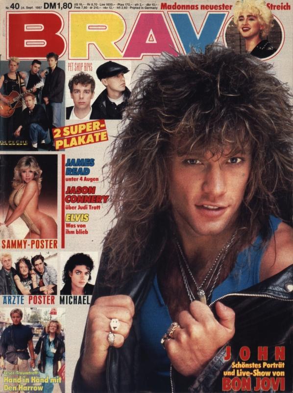 BRAVO Nr. 40 vom September 24, 1987 – Titelseite: Jon Bon Jovi