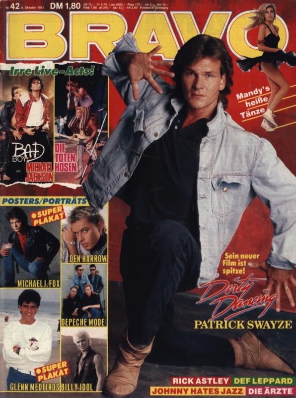 BRAVO Nr. 42 vom October 8, 1987 – Titelseite: Patrick Swayze