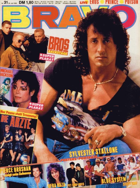 BRAVO Nr. 31 vom 28 juillet 1988 – Titelseite: Sylvester Stallone