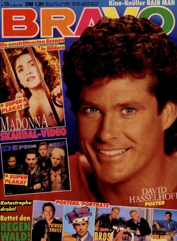 BRAVO Nr. 13 vom 23 mars 1989 – Titelseite: David Hasselhoff