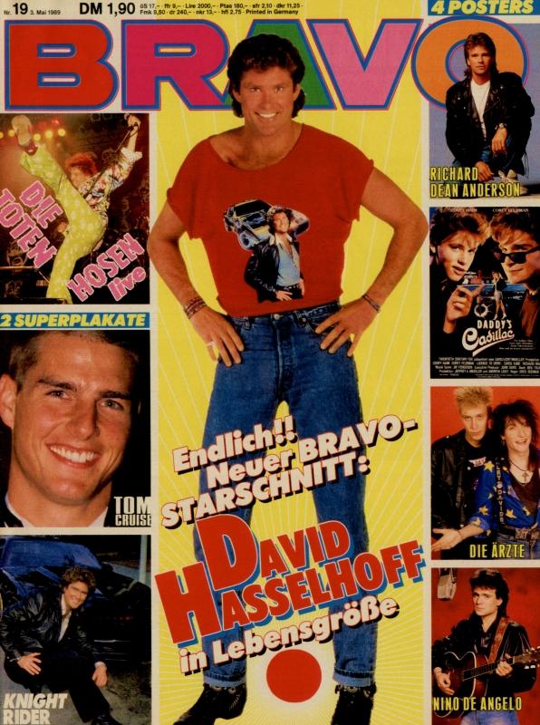BRAVO Nr. 19 vom 3 mai 1989 – Titelseite: David Hasselhoff