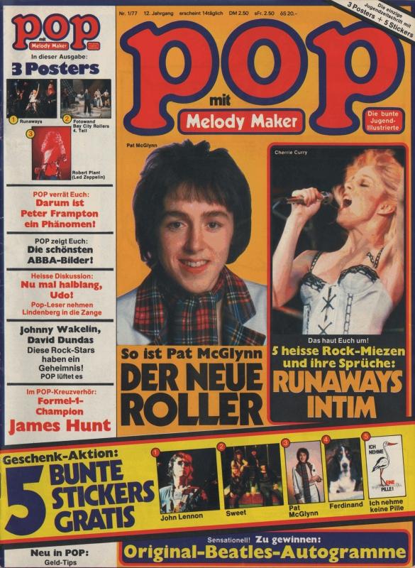 POP Magazin - Alle Ausgaben von 1977 Nr. 01